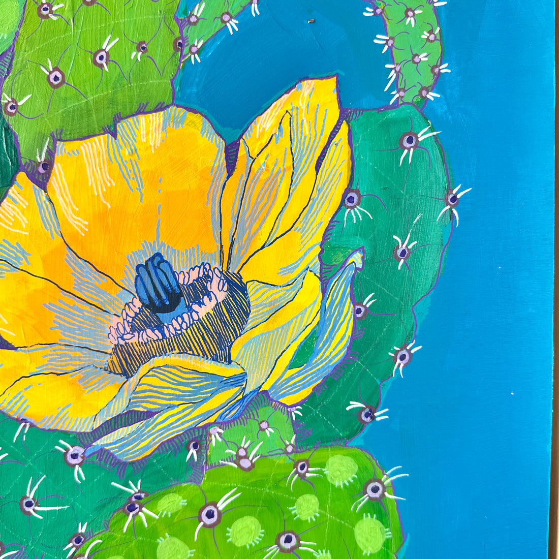Cactus with Yellow Blossoms